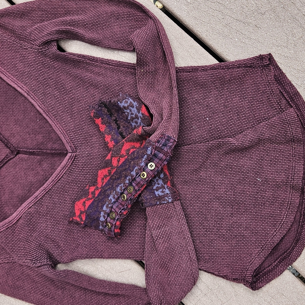 We The Free Purple  Thermal with Patterned Accents